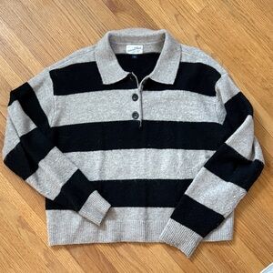 Universal Thread Black and Tan Striped Sweater